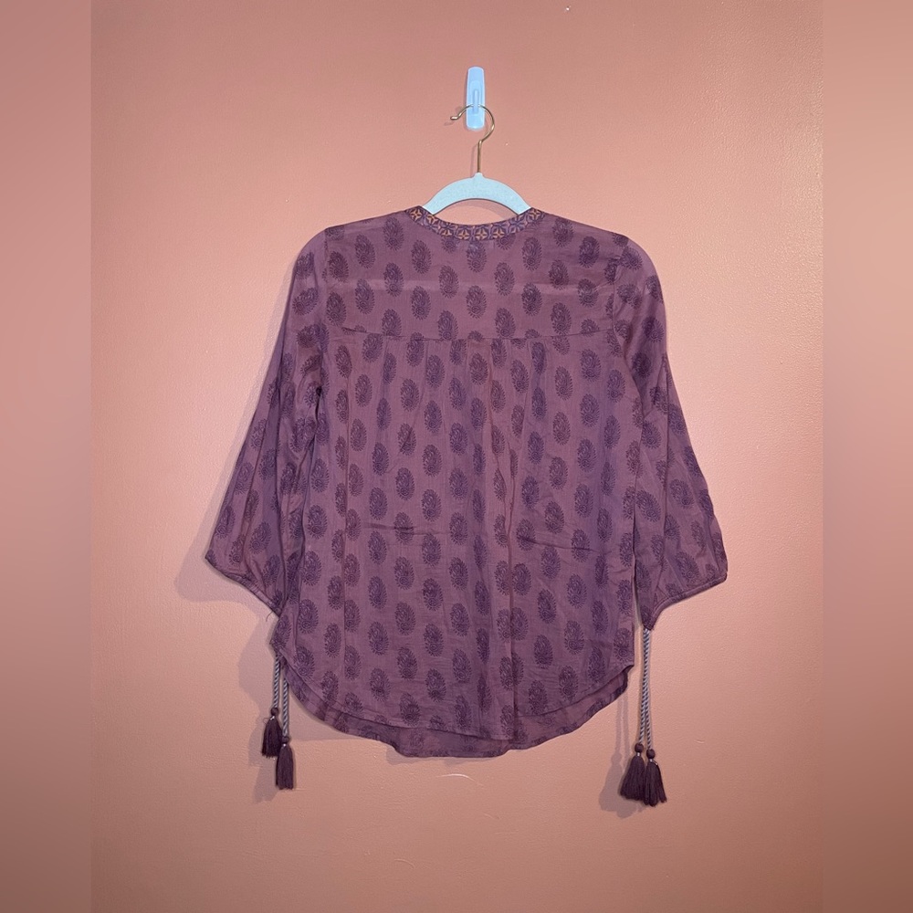 World Market Bohemian Pull On Tunic Style Blouse - Picture 4 of 6
